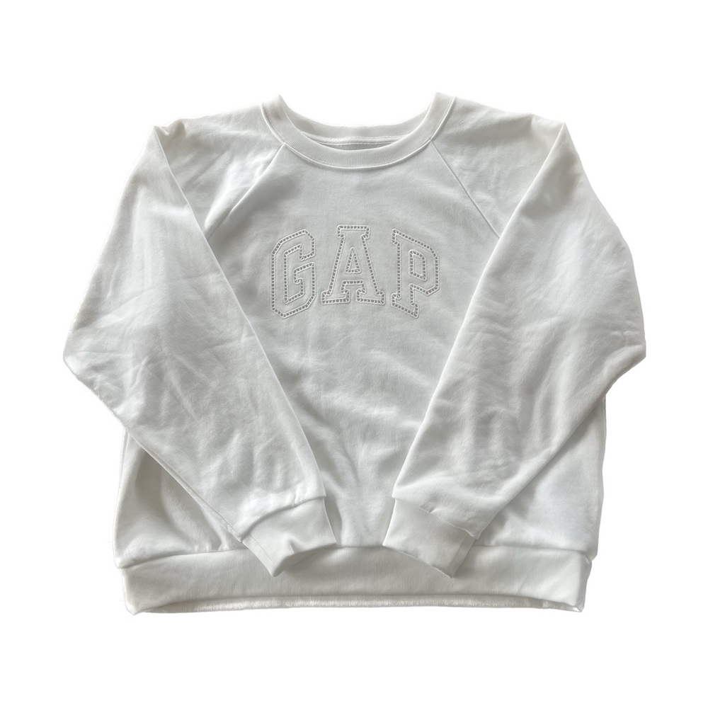 GAP white sweatshirt with cutout logo detail L